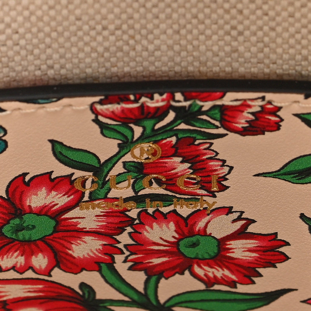 Calfskin Brit Roses Print Matelasse Diagonal Mini Interlocking G Heart Shoulder Bag Multicolor Multicolor