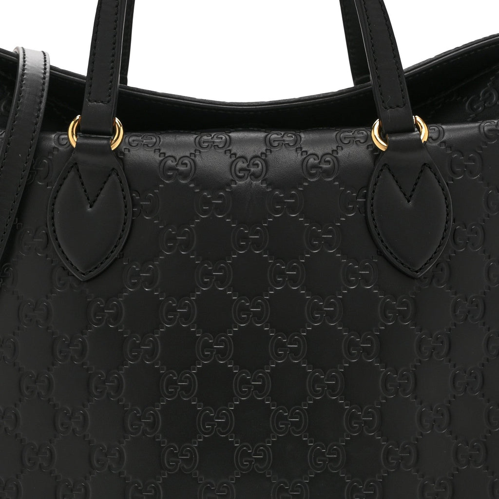 Guccissima Linea A Foldover Tote Black