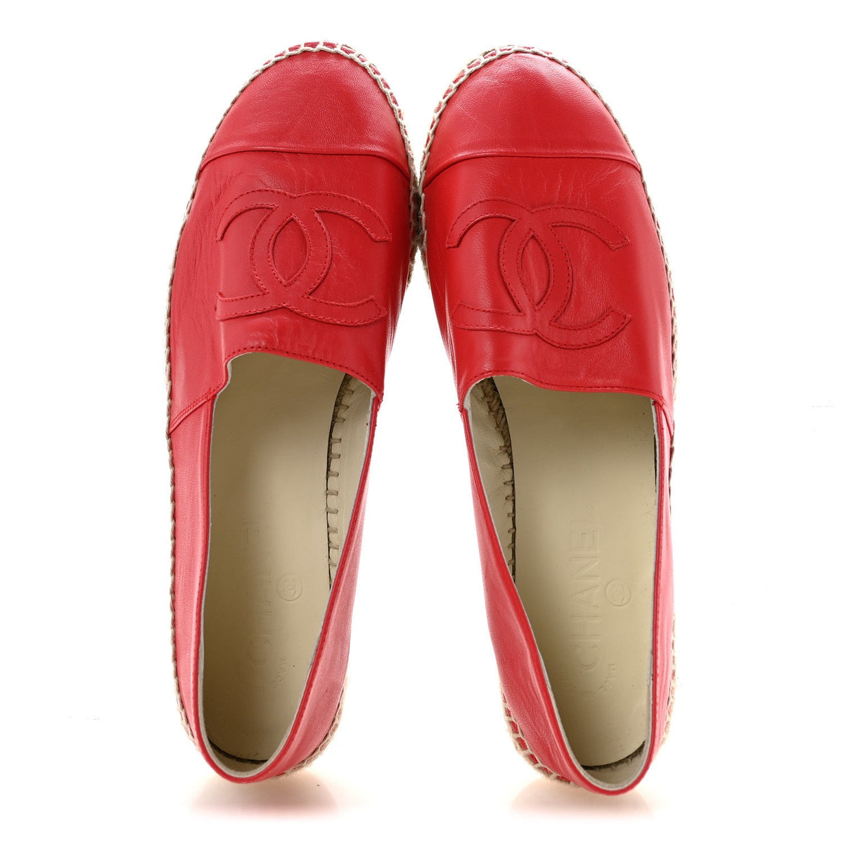 Lambskin CC Espadrilles 39 Red