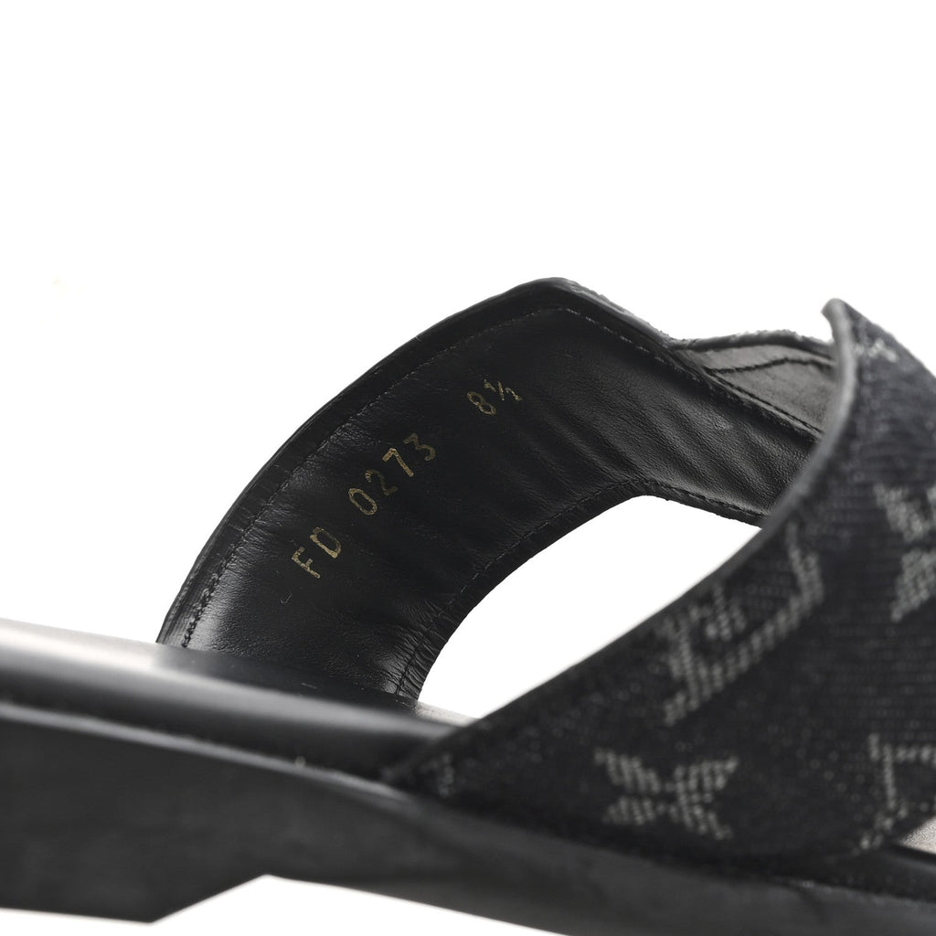 Monogram Denim Mens LV Oasis Mules 8.5 Black
