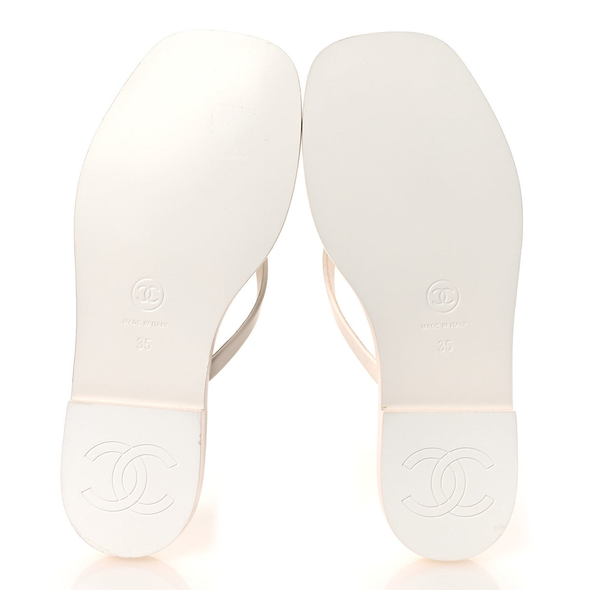 Goatskin CC Times Square Thong Sandals 35 White