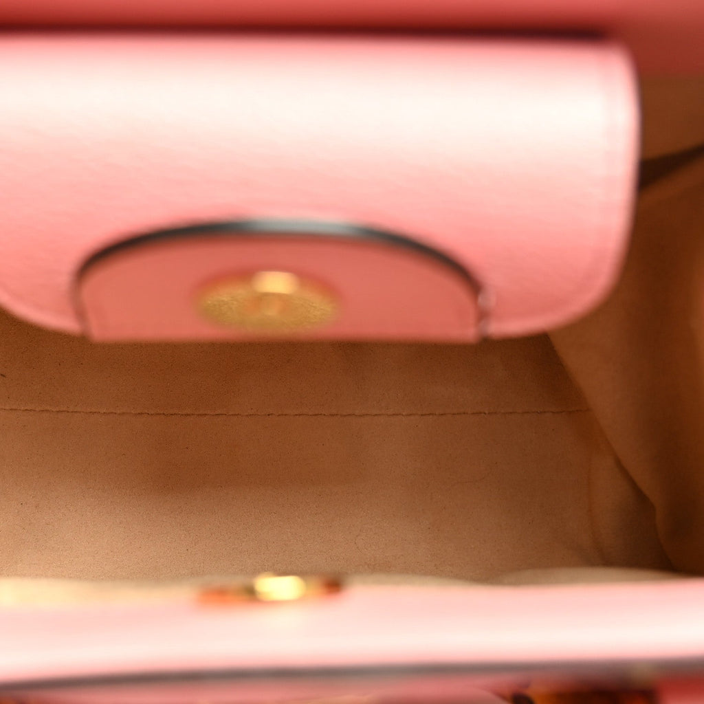 Wonka Grain Calfskin Mini Diana Tote Bag Wild Rose Fuxia Fluo