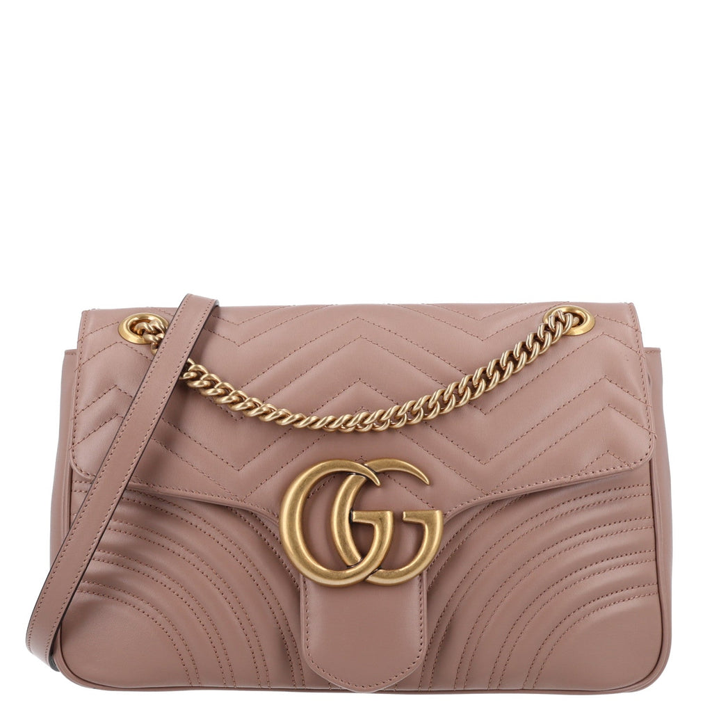 Calfskin Matelasse Medium GG Marmont Shoulder Bag Porcelain Rose