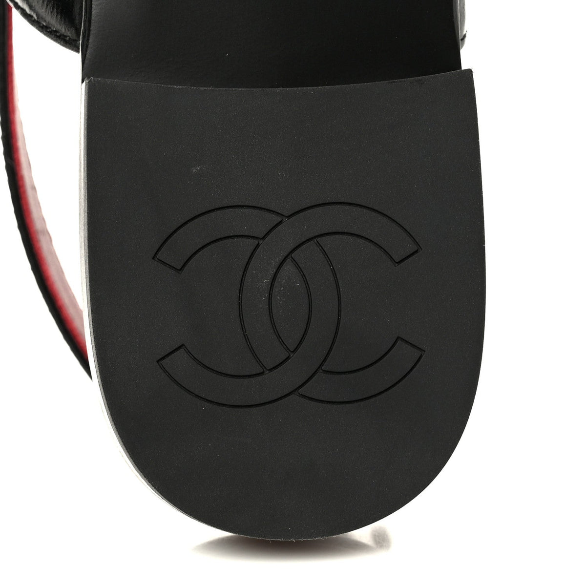 Crumpled Shiny Lambskin CC Slingback Mocassin 38.5 Black