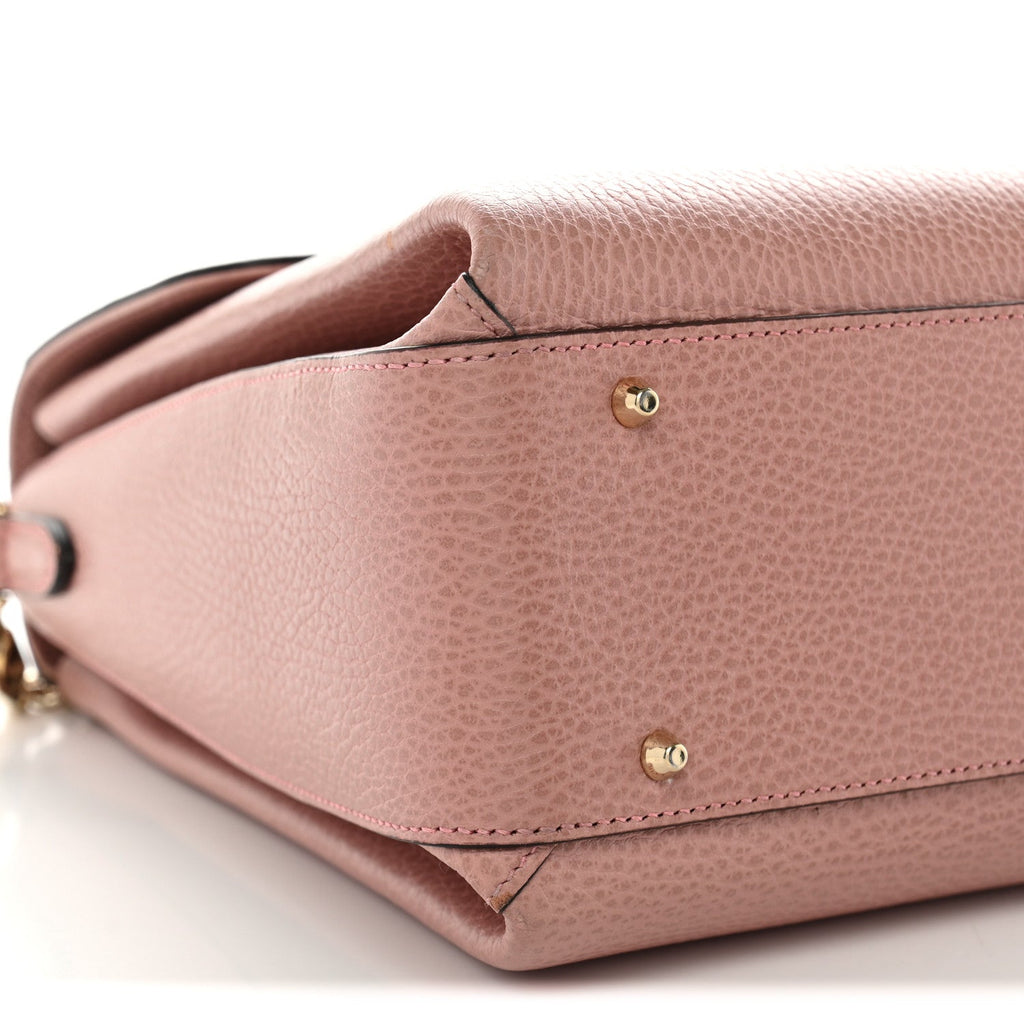 Dollar Calfskin Medium Interlocking G Top Handle Shoulder Bag Soft Pink