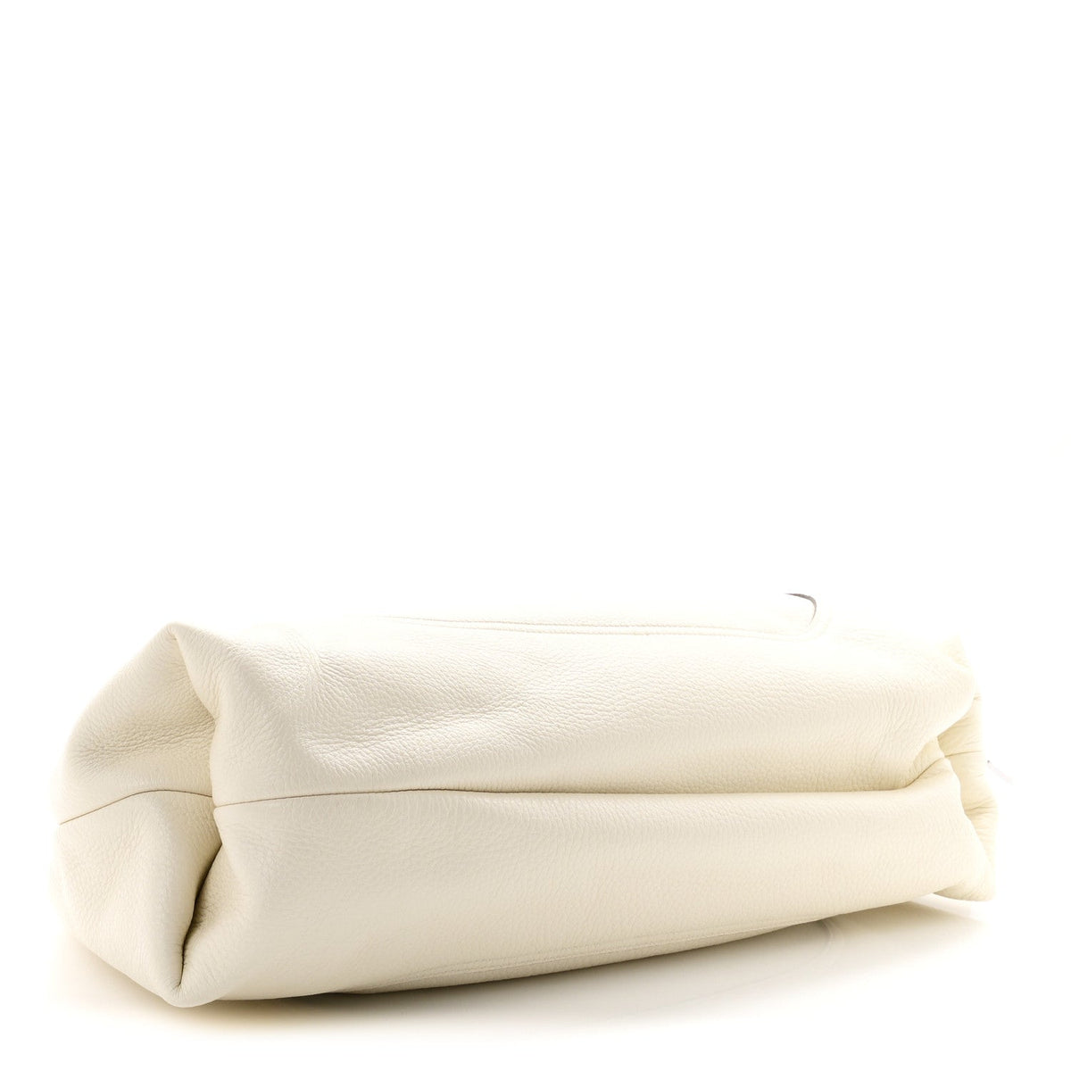 Grained Calfskin Softbit Maxi Shoulder Bag Dusty White
