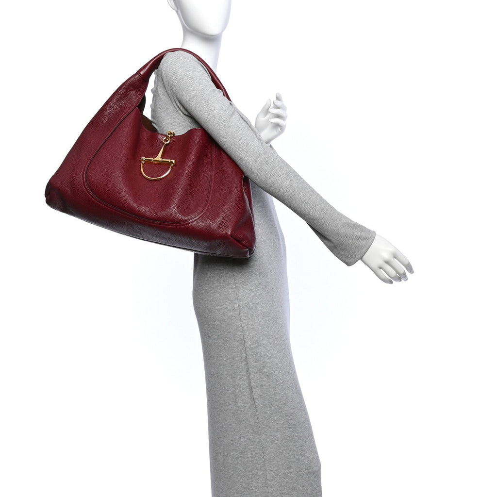 Grained Calfskin Softbit Maxi Shoulder Bag Rosso Ancora Red