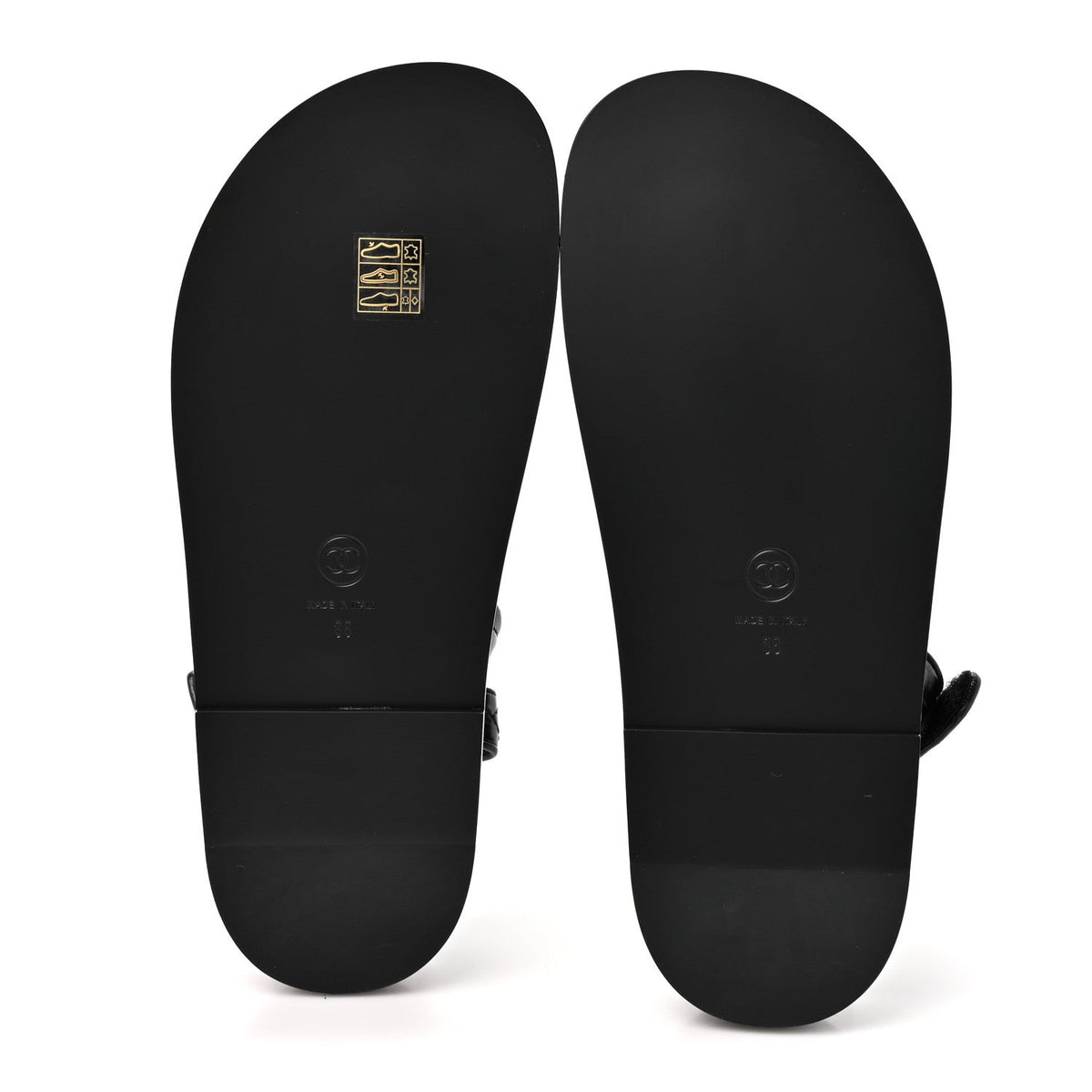 Grained Calfskin Velcro Dad Sandals 38 Black