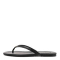 Shiny Lambskin Crystal CC Thong Sandals 39.5 Black
