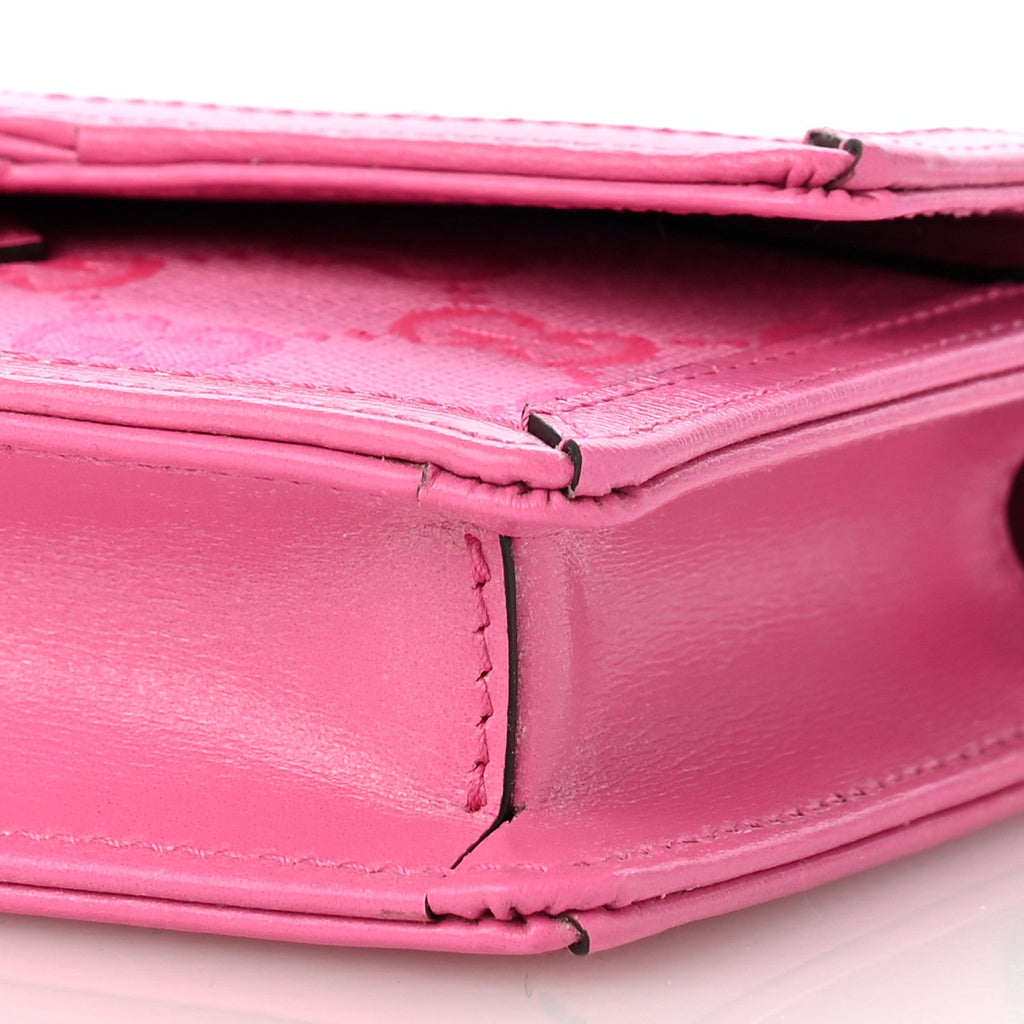 GG Monogram Scratch Lux Calfskin Mini Luce Shoulder Bag Rose Dark Blossom