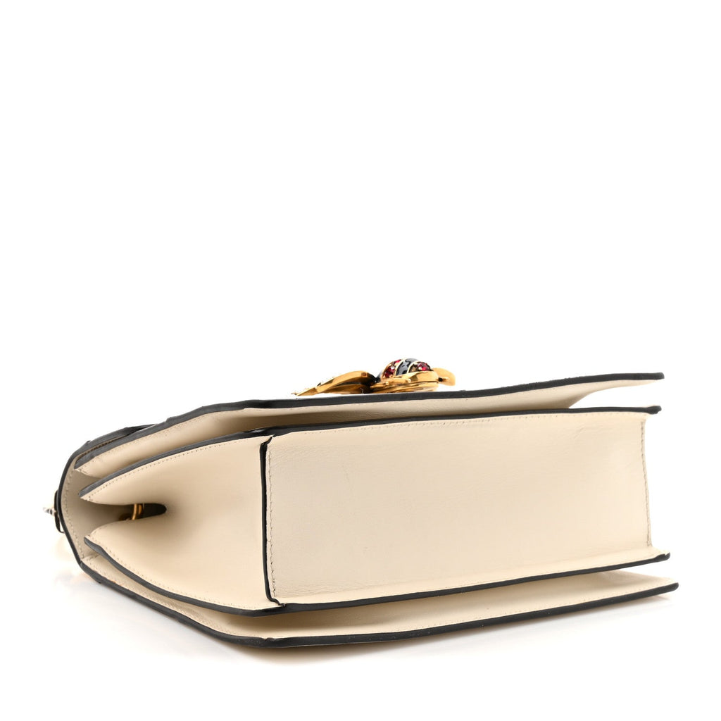 Calfskin Sylvie Web Small Queen Margaret Top Handle Bag White