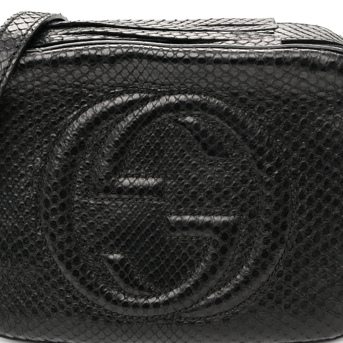 Snakeskin Small Soho Disco Bag Black