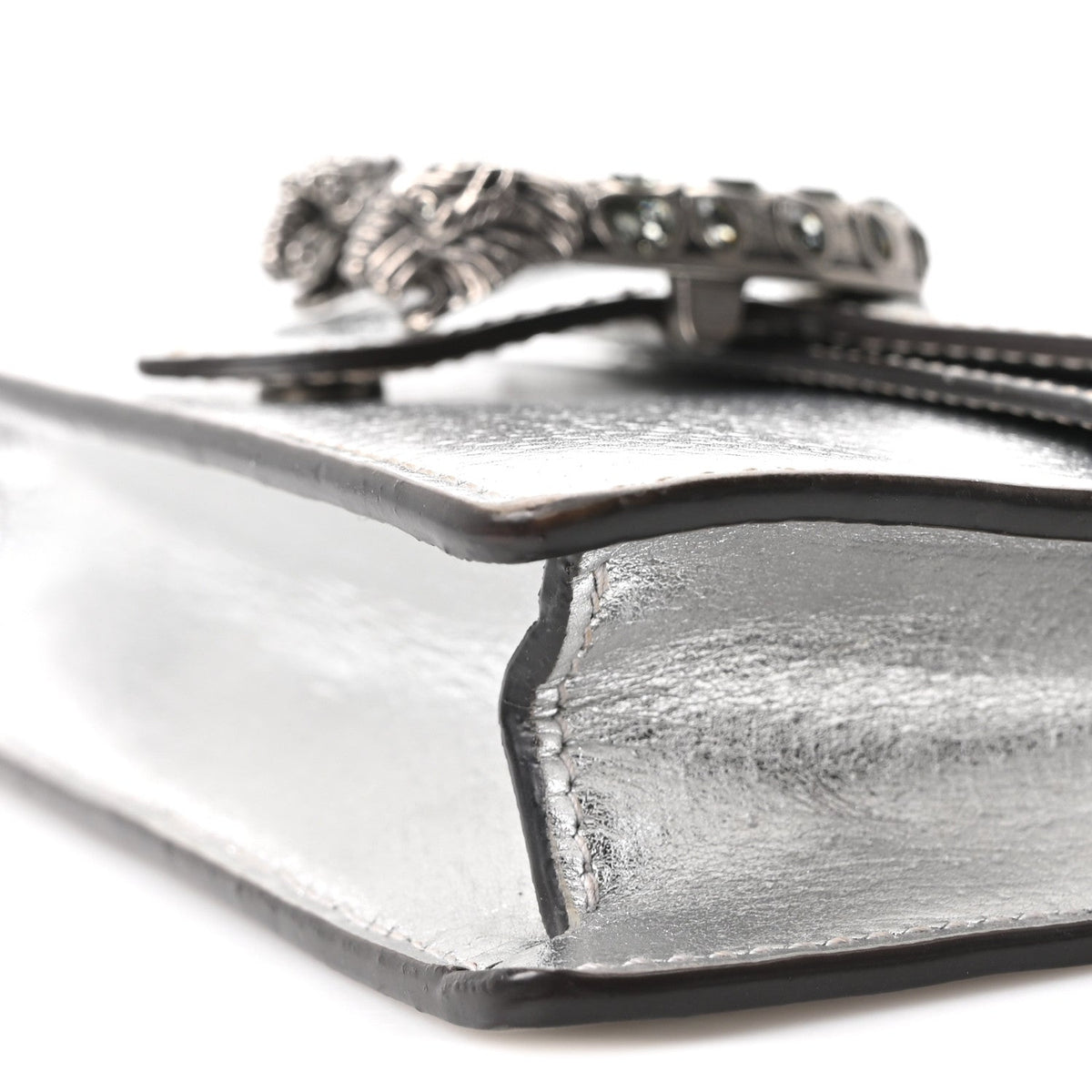 Metallic Calfskin Super Mini Dionysus Shoulder Bag Silver