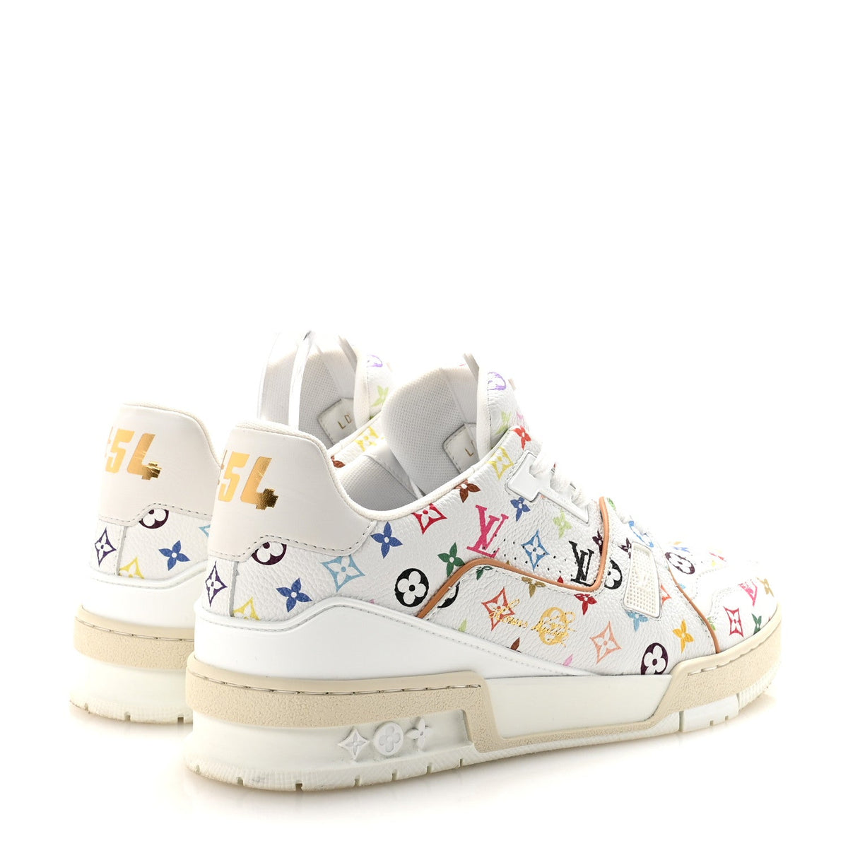 LV X TM Calfskin Monogram Multicolor Womens LV Trainer Sneakers 39 White