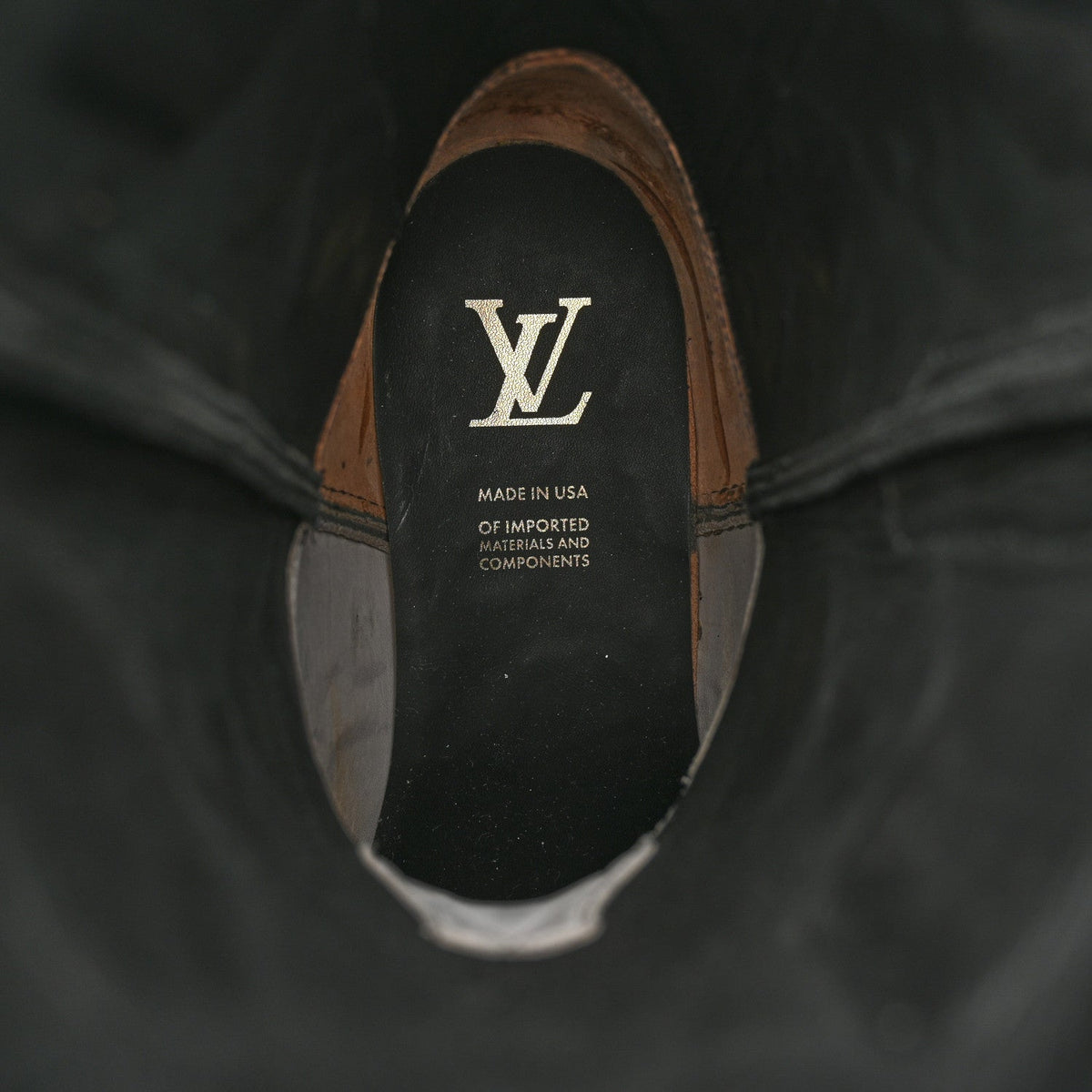 Calfskin LV Texan Mens Rider Boots 10.5 Black Silver