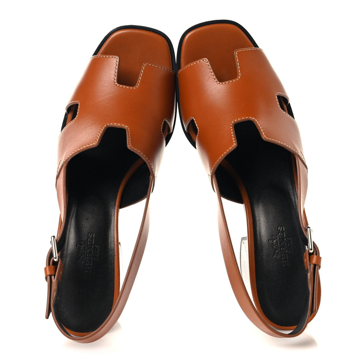 Calfskin Elbe 60 Sandals 38 Marron Glaise