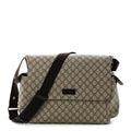 GG Plus Monogram Messenger Diaper Bag Dark Brown