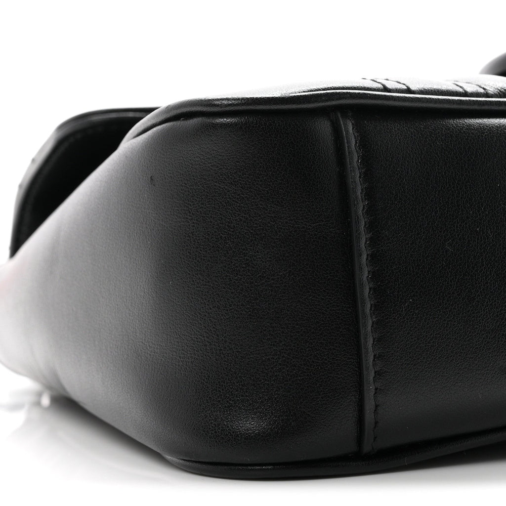 Calfskin Matelasse Monochrome Small GG Marmont Shoulder Bag Black