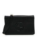 Pebbled Calfskin Soho Wallet On Chain Black