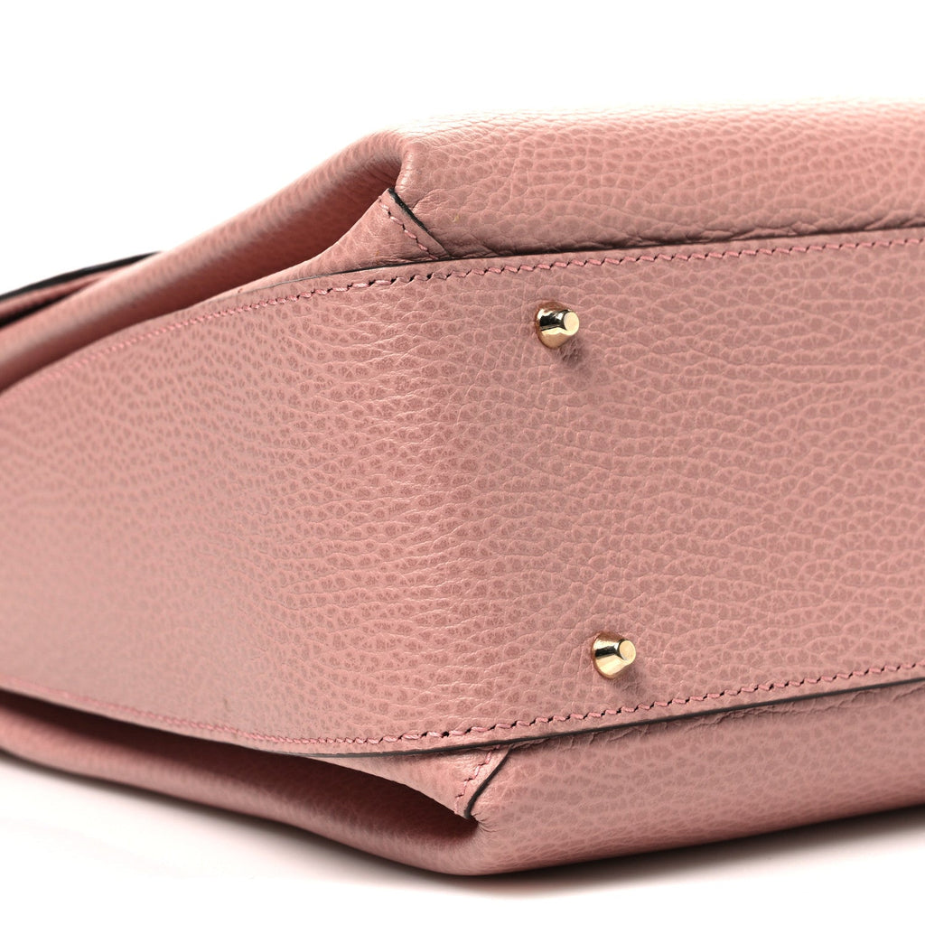 Dollar Calfskin Medium Interlocking G Top Handle Shoulder Bag Soft Pink