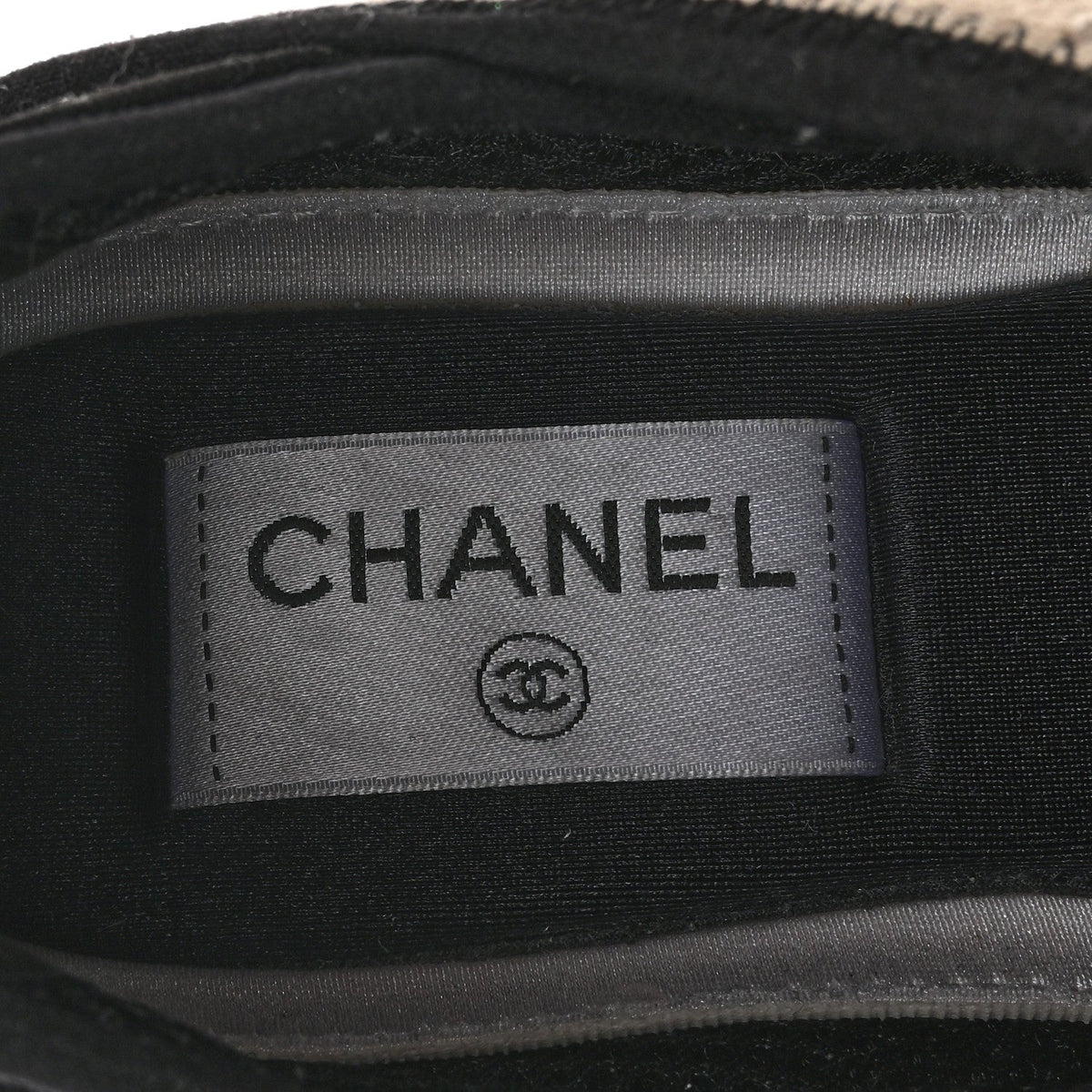 Velvet Calfskin Mixed Fibers CC Sneakers 36 Ivory Black