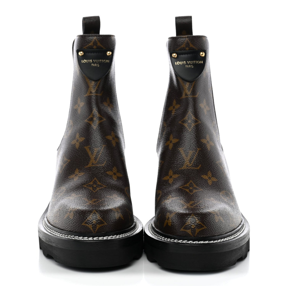 Patent Monogram LV Beaubourg Ankle Boots 38.5 Black