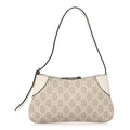 GG Monogram Calfskin Small Emblem Shoulder Bag Beige Mystic White