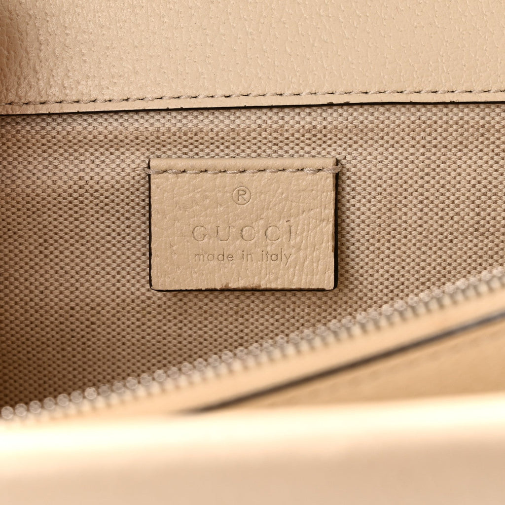 Textured Calfskin Crystal Small Dionysus Shoulder Bag Mystic White