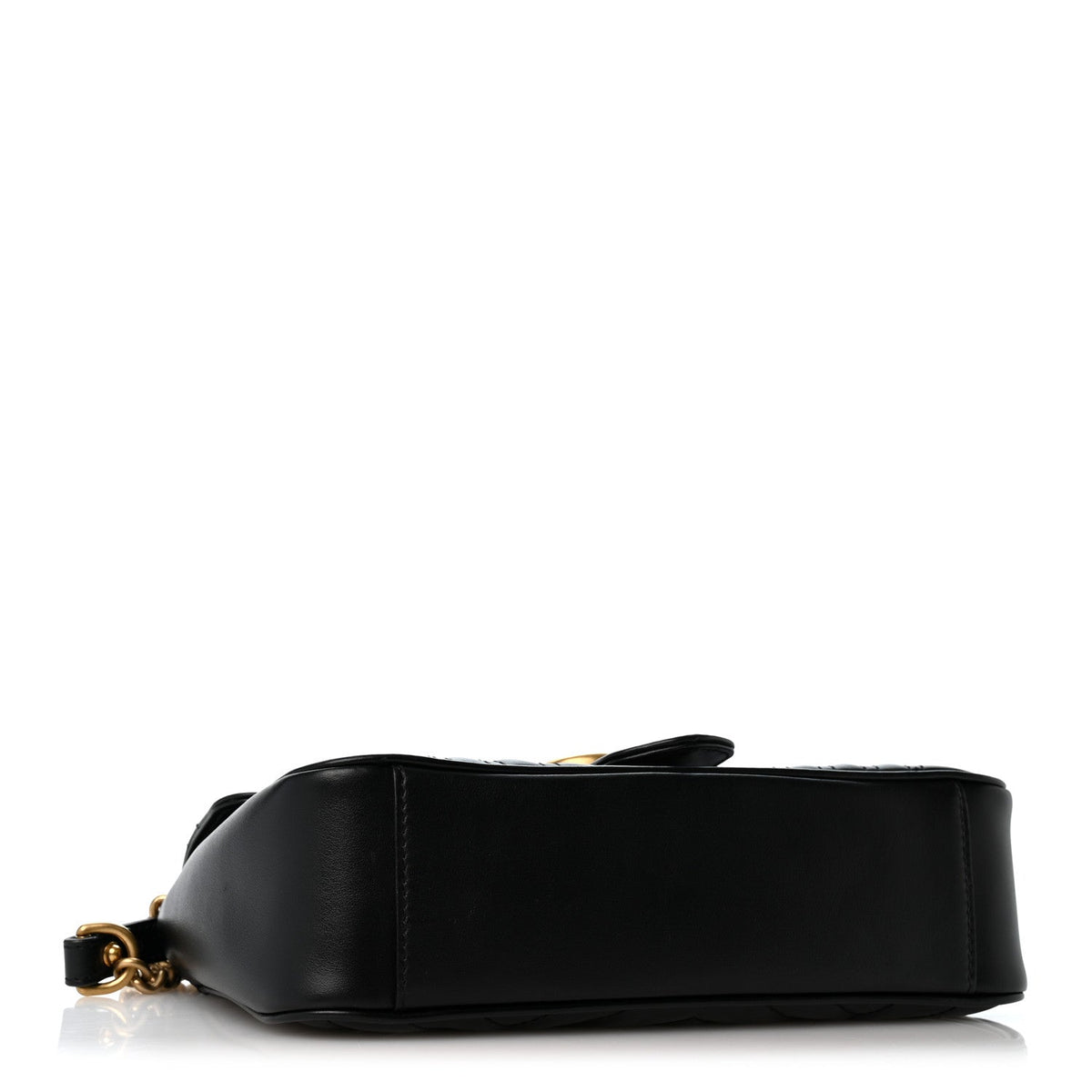 Calfskin Matelasse Medium GG Marmont Shoulder Bag Black
