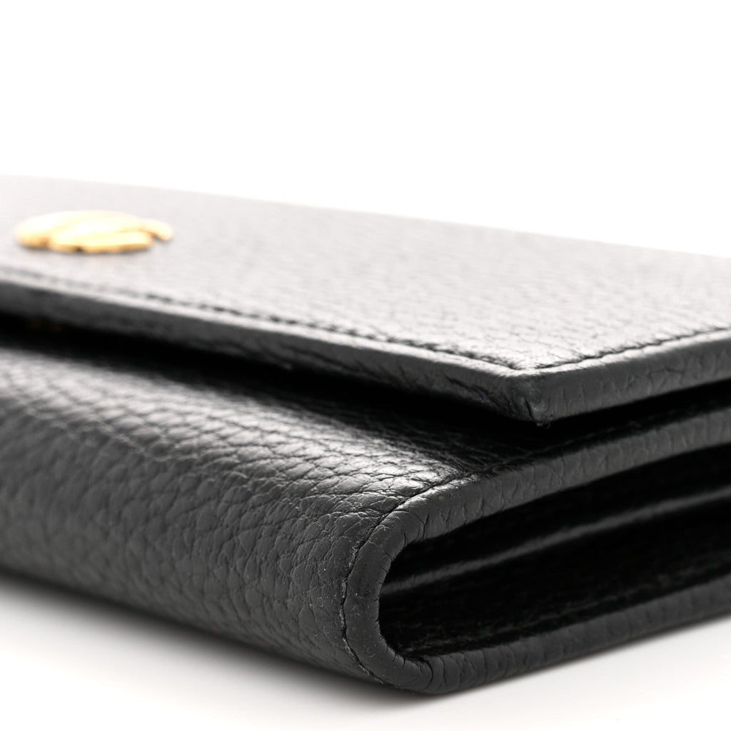 Dollar Calfskin Petite GG Marmont Wallet Chain Bag Black