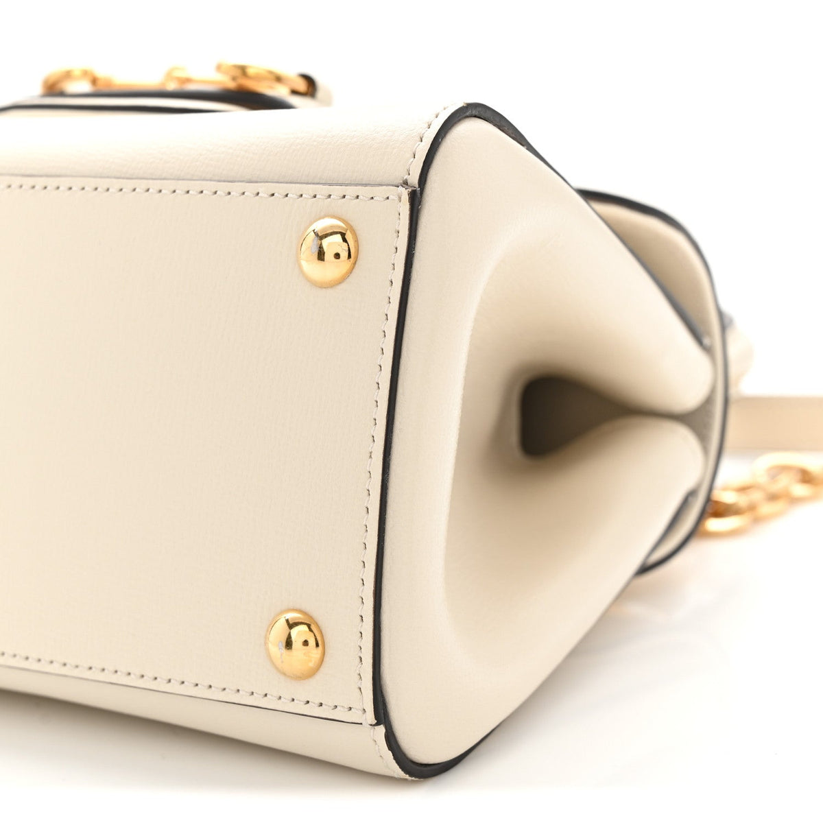 Glazed Textured Calfskin Mini Horsebit 1955 Top Handle Flap Bag Mystic White