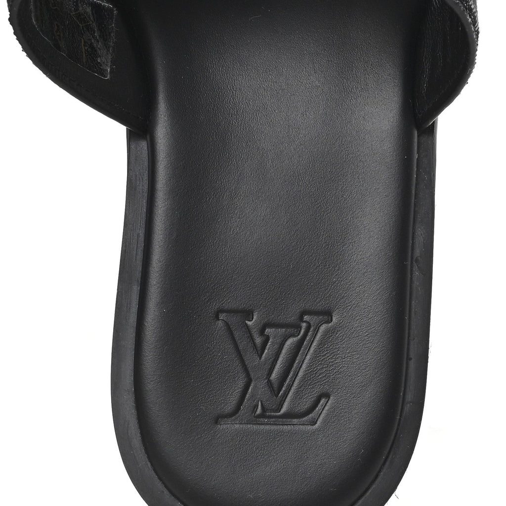 Monogram Denim Mens LV Oasis Mules 8.5 Black