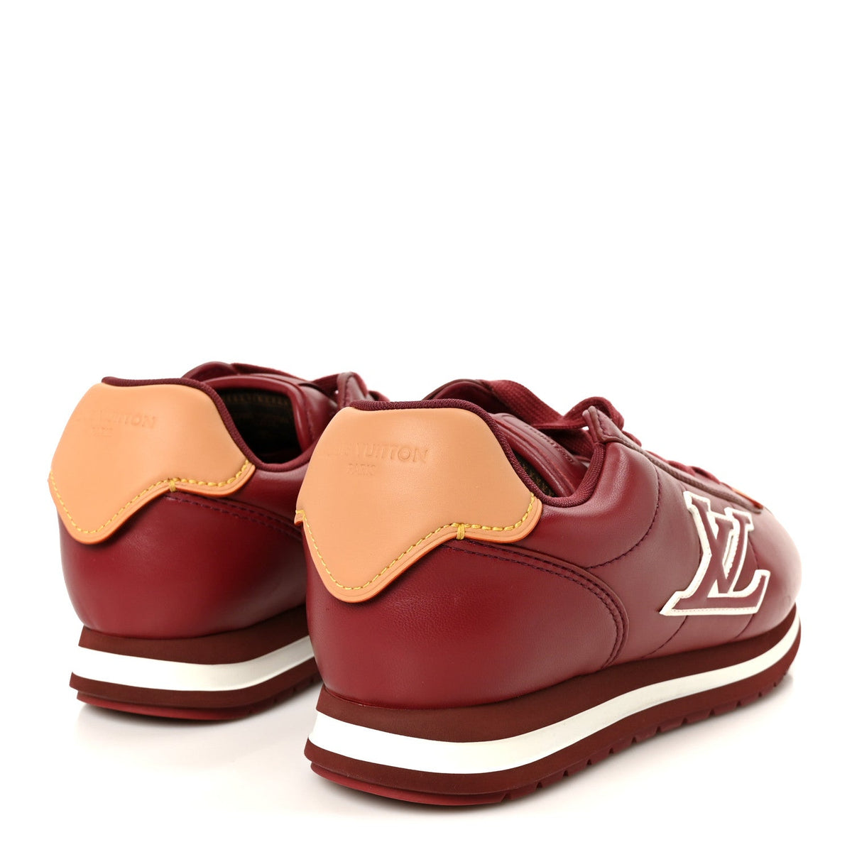 Lambskin Vachetta Mens LV Buttersoft Sneakers 10 Bordeaux