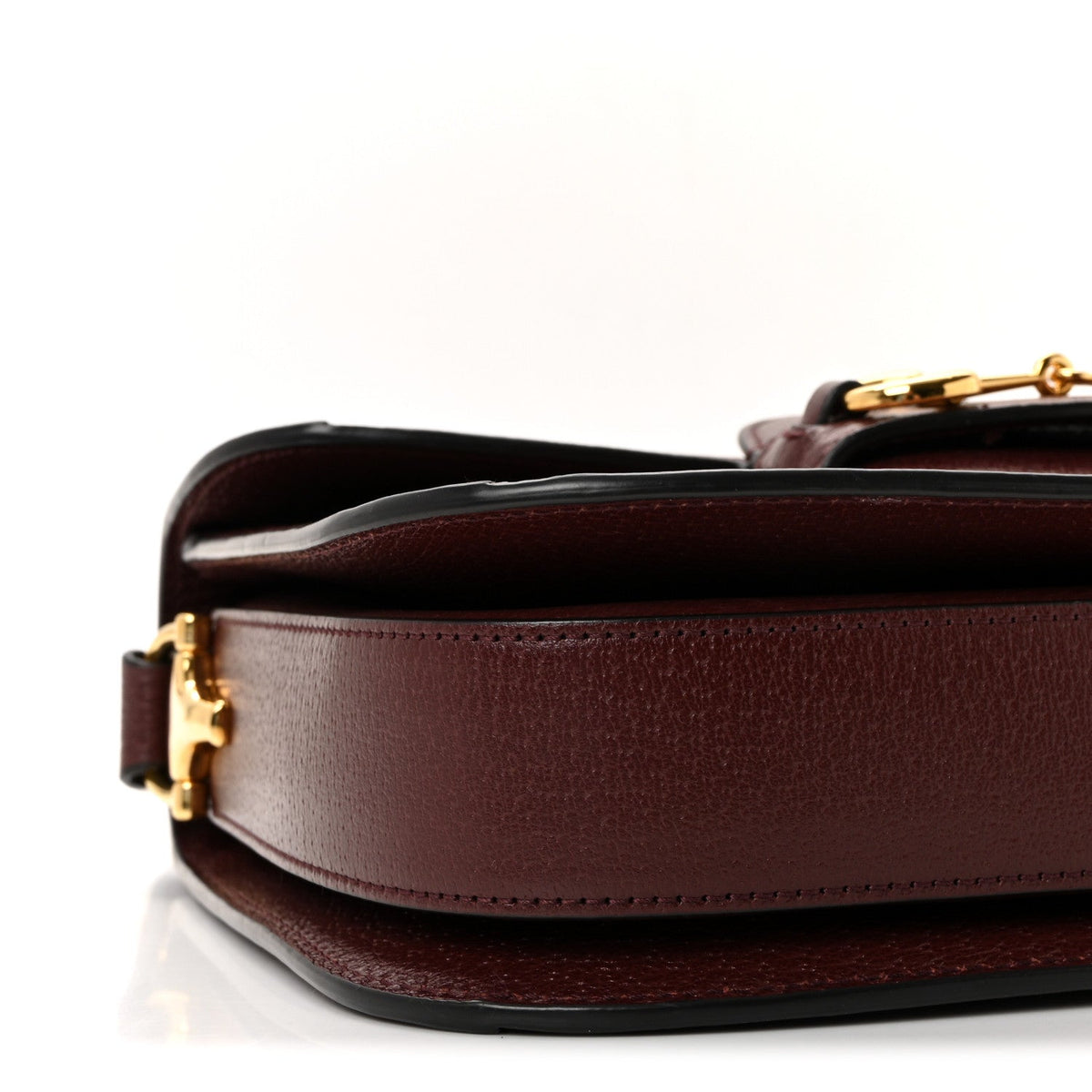Monogram Textured Dollar Calfskin Horsebit 1955 Shoulder Bag Sahara Rubino Chardonnay
