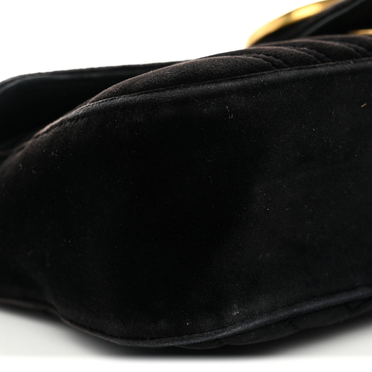 Velvet Matelasse Mini GG Marmont Shoulder Bag Black