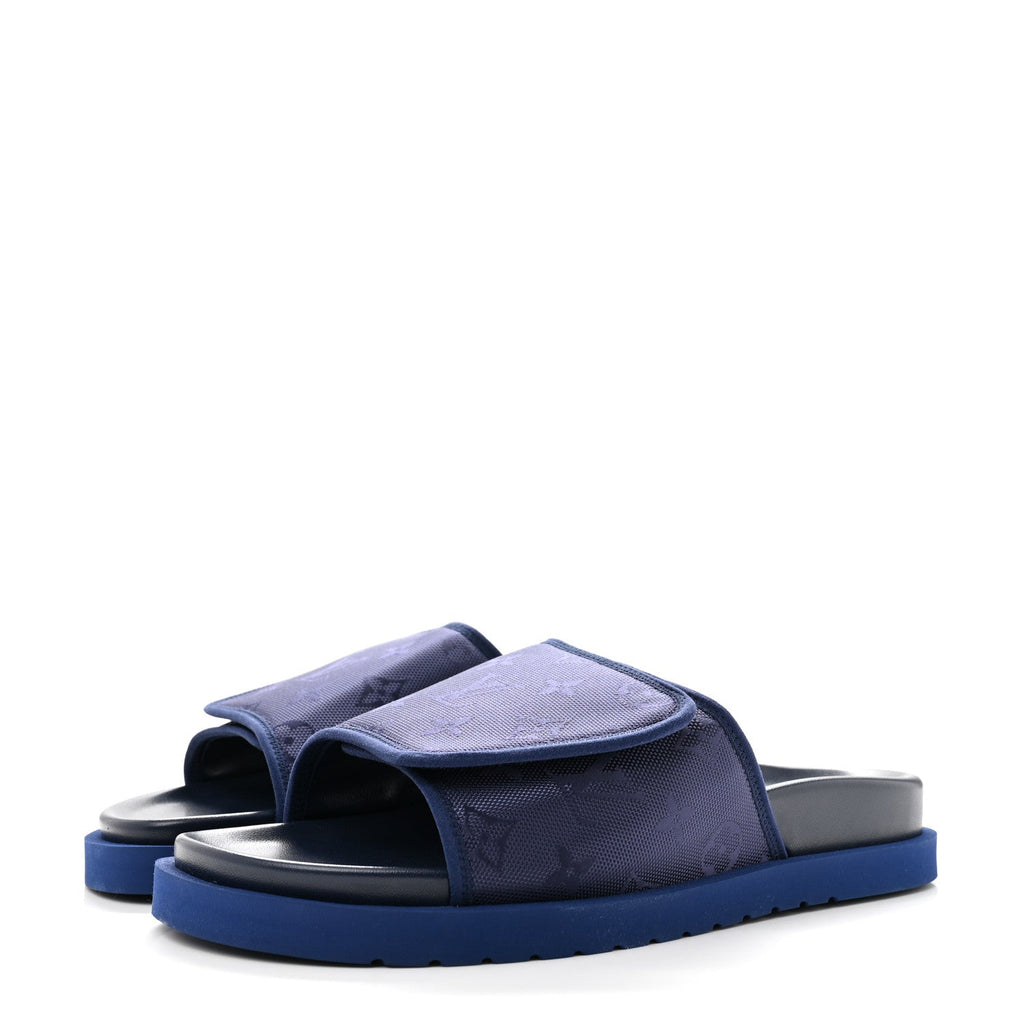 Monogram Mens Miami Mules 8.5 Navy Blue