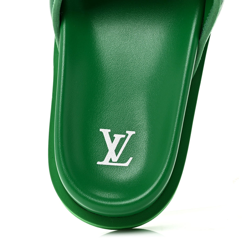 Embossed Monogram Pool Pillow Comfort Mules 9 Green