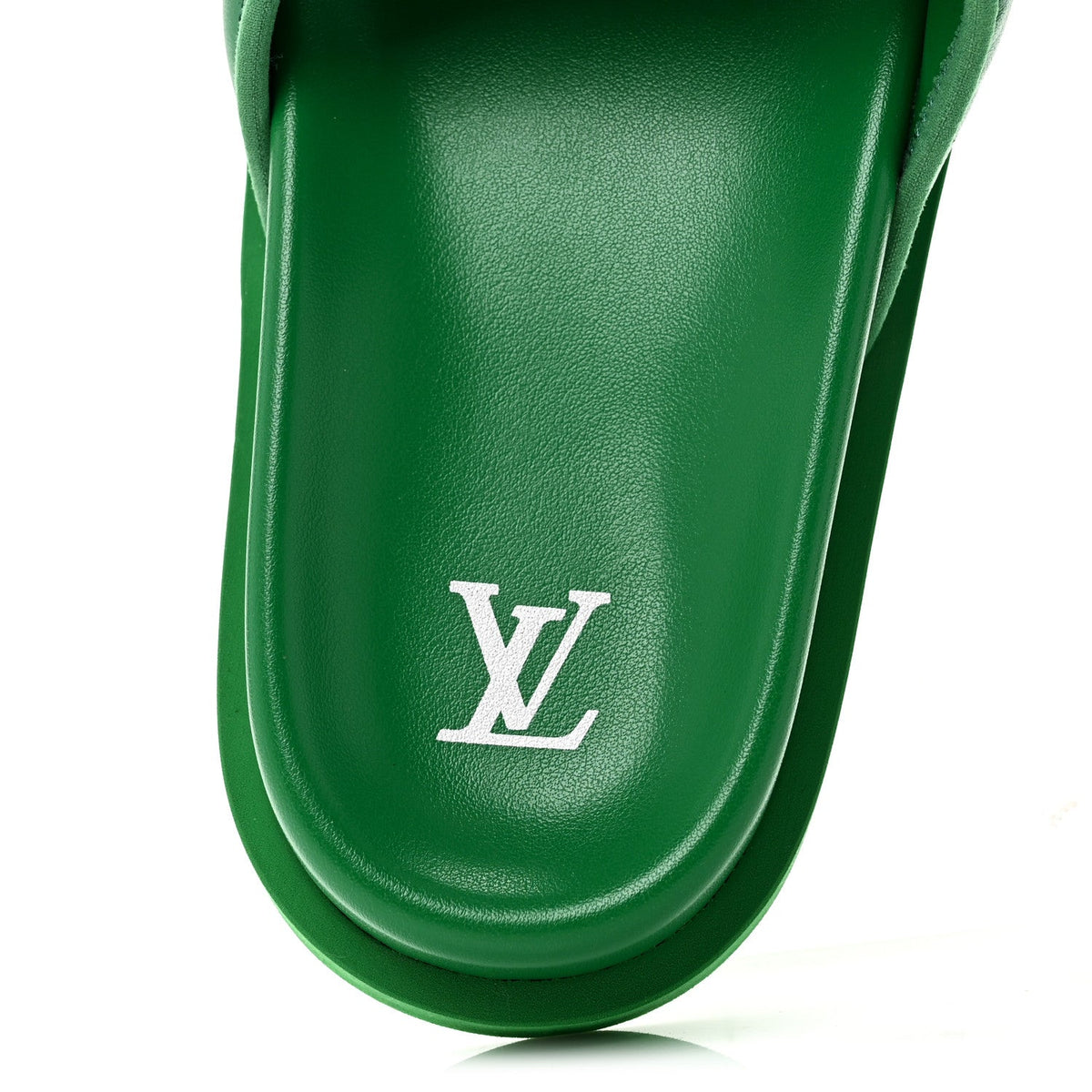 Embossed Monogram Pool Pillow Comfort Mules 9 Green