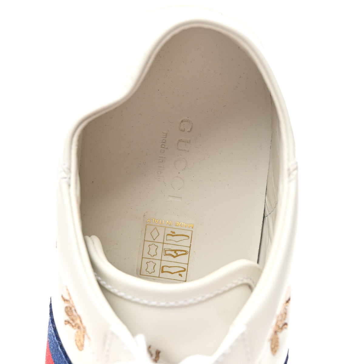 Calfskin Bee Star Embroidered Sylvie Web Ace Sneakers 37.5 White