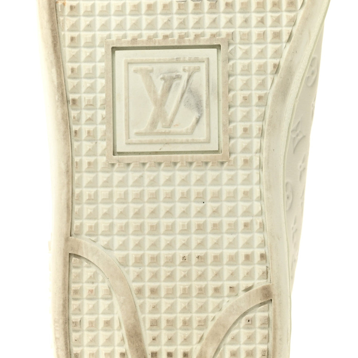 Calfskin Monogram Embossed Front Row Sneakers 36 White