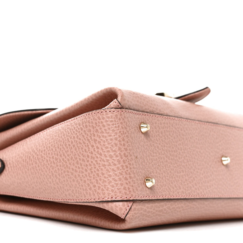 Dollar Calfskin Interlocking G Top Handle Shoulder Bag Soft Pink