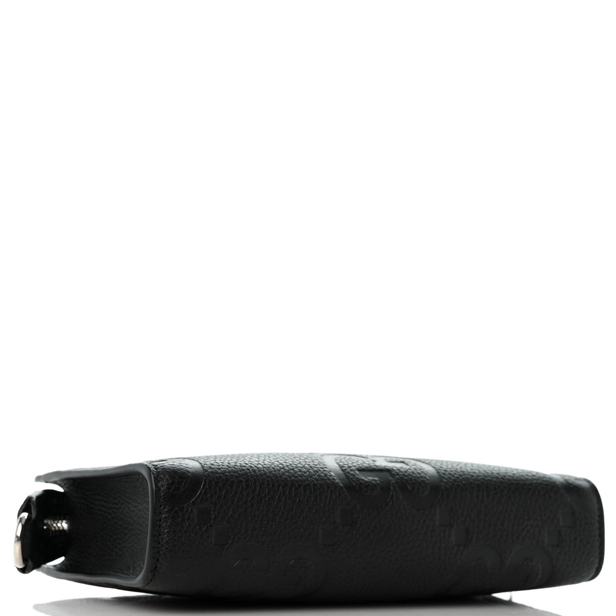 Monogram Jumbo GG Textured Dollar Calfskin Crossbody Bag Black