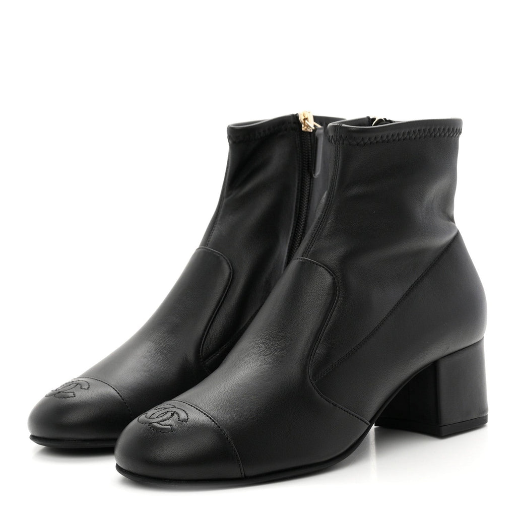 Lambskin Ankle Boots 38 Black