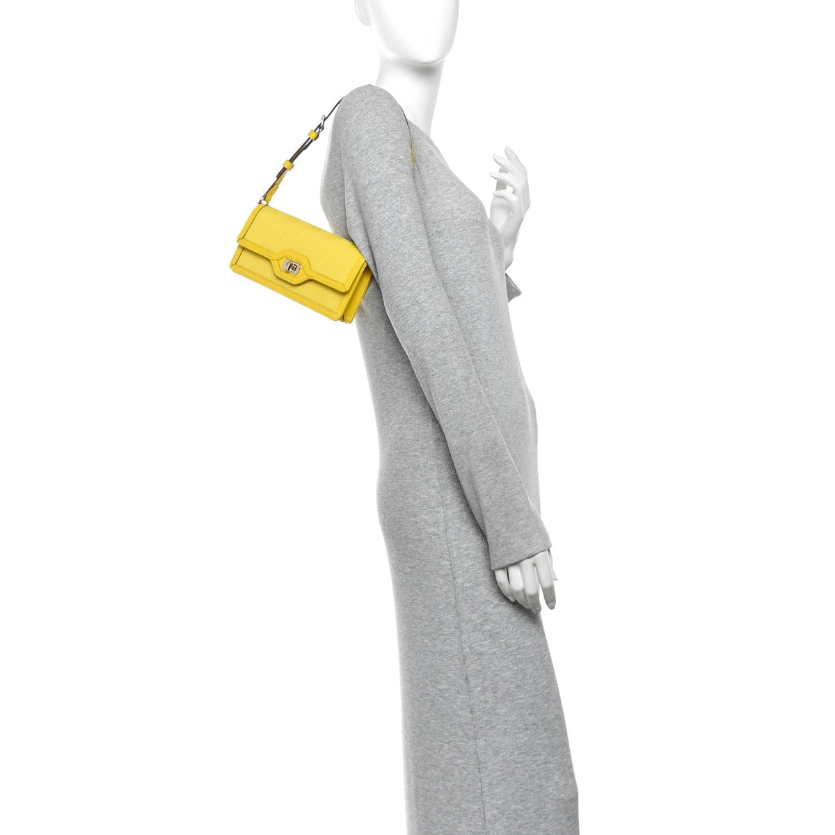 GG Monogram Scratch Lux Calfskin Mini Luce Shoulder Bag Yellow