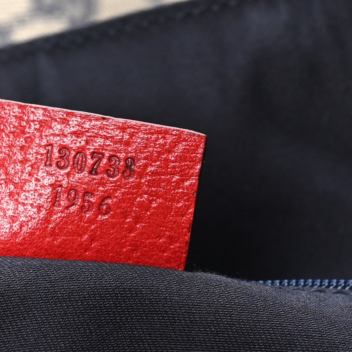Monogram Abbey Tote Navy Red