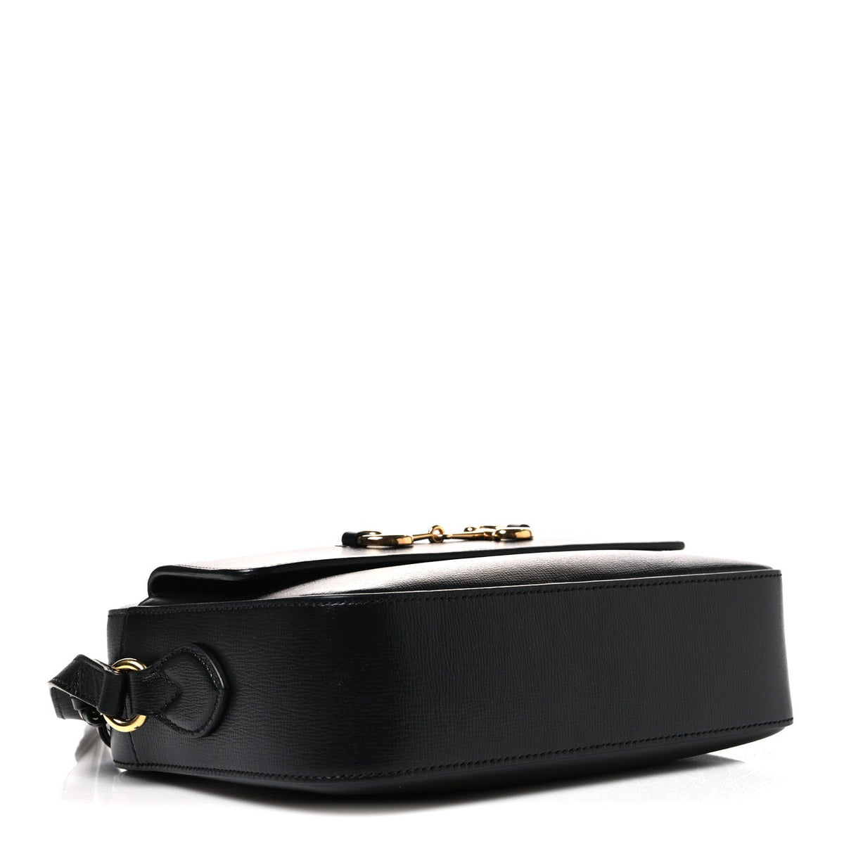 Textured Calfskin Small Horsebit 1955 Shoulder Bag Black Black