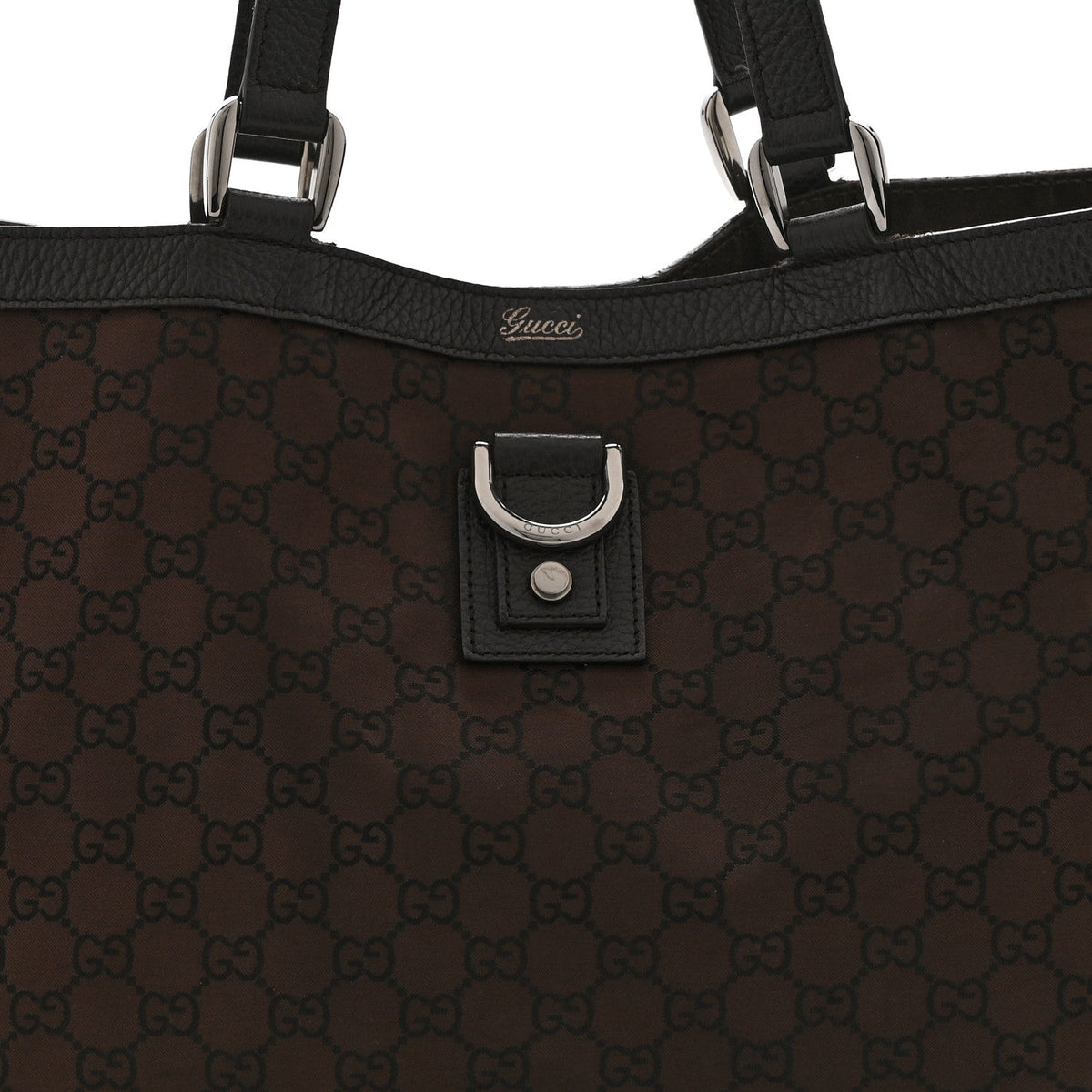 Nylon Monogram Large Abbey Tote Dark Brown