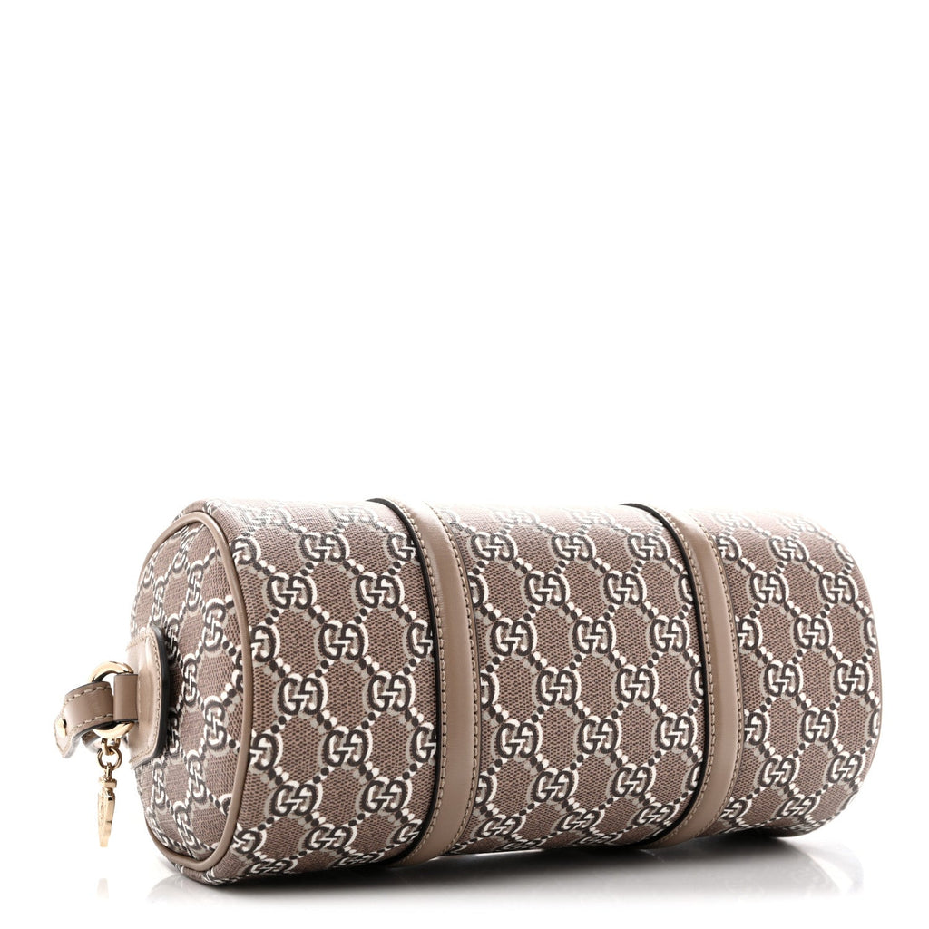 GG Shadow Monogram Top Handle Bowler Bag Rocky Ebony Grey White Rocky