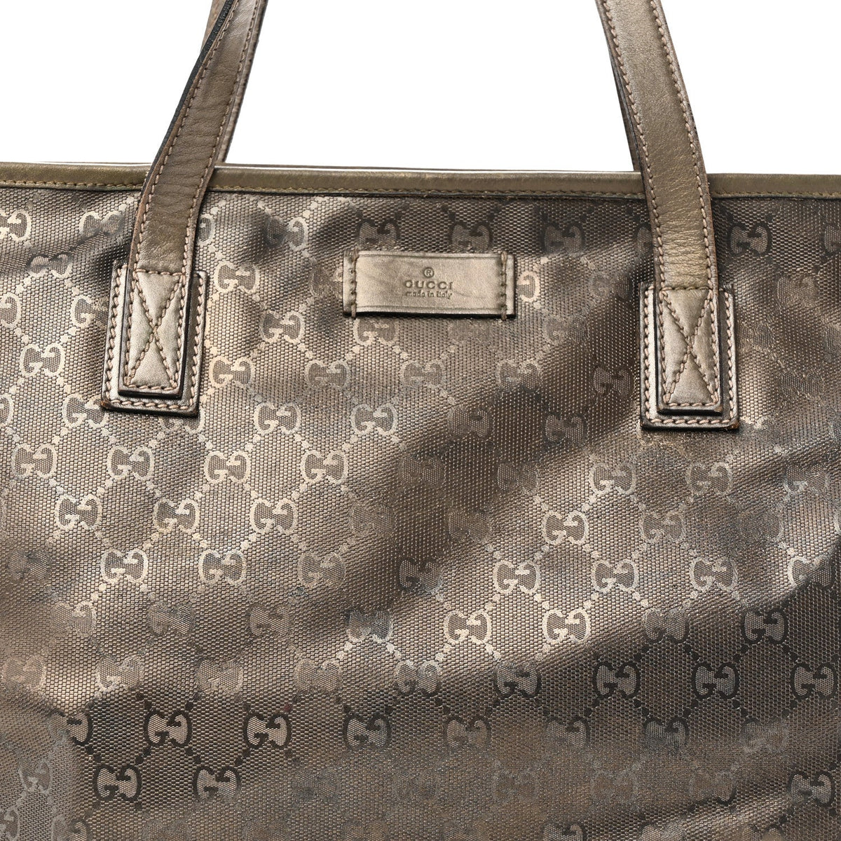 Imprime Monogram Medium Zippered Shopping Tote Pewter