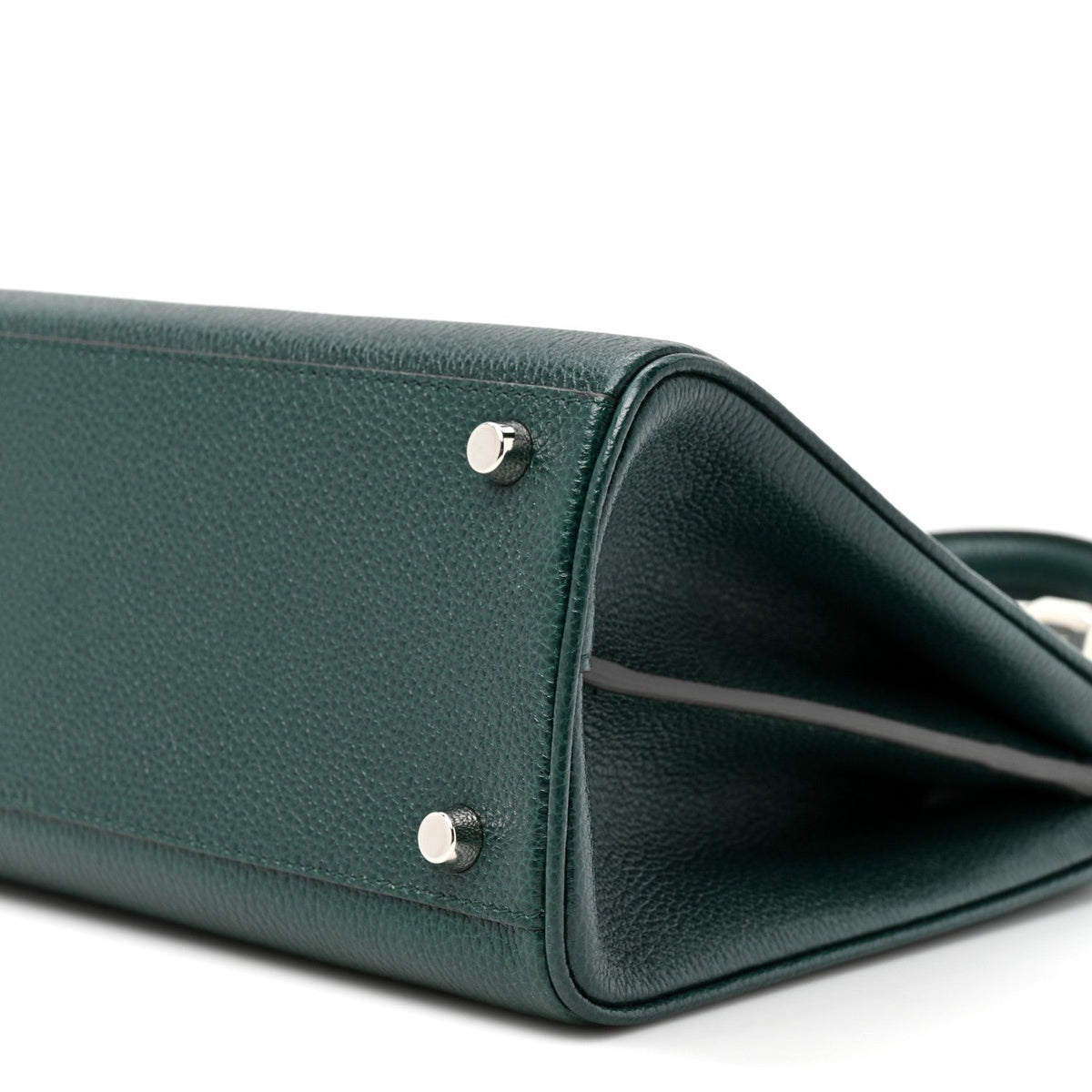 Grainy Calfskin Small Zumi Top Handle Bag Vintage Green